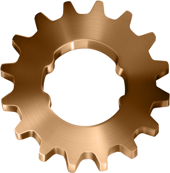 Gears Clipart Grey - Gold Gear With Transparent Background - Png Download (592x600), Png Download
