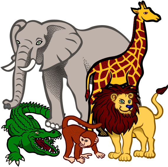 African Animals Vector Illustration - Transparent African Animals Clipart - Png Download (600x600), Png Download
