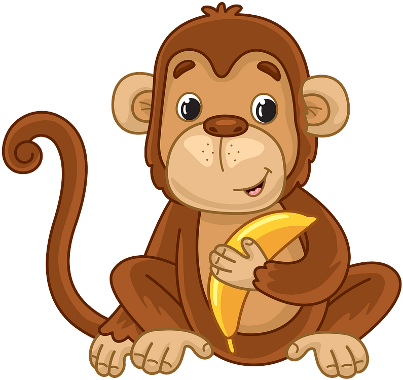 Affe Mit Banane Clipart - Мавпа Клипарт - Png Download (800x759), Png Download