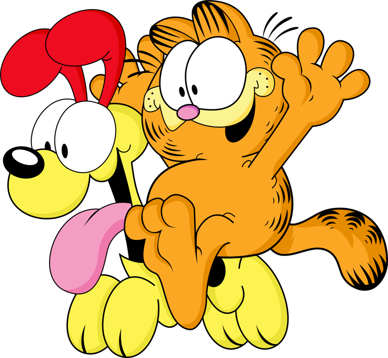 Odie And Garfield Png Clipart (800x737), Png Download