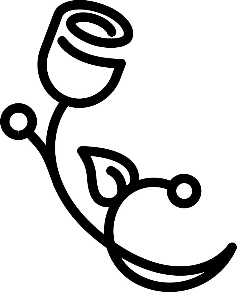 Floral Design Like A Closed Rose With Thin Branch - Portable Network Graphics Clipart (796x980), Png Download