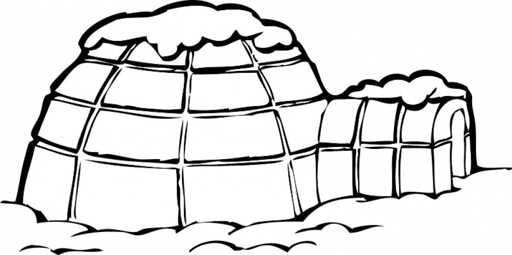 Transparent Public Domain Vector Clipart - Transparent Background Igloo Png (1002x500), Png Download