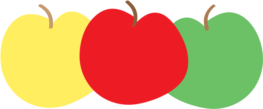 Apple Clipart 3 Colors - Teacher Apple Clipart - Png Download (863x359), Png Download
