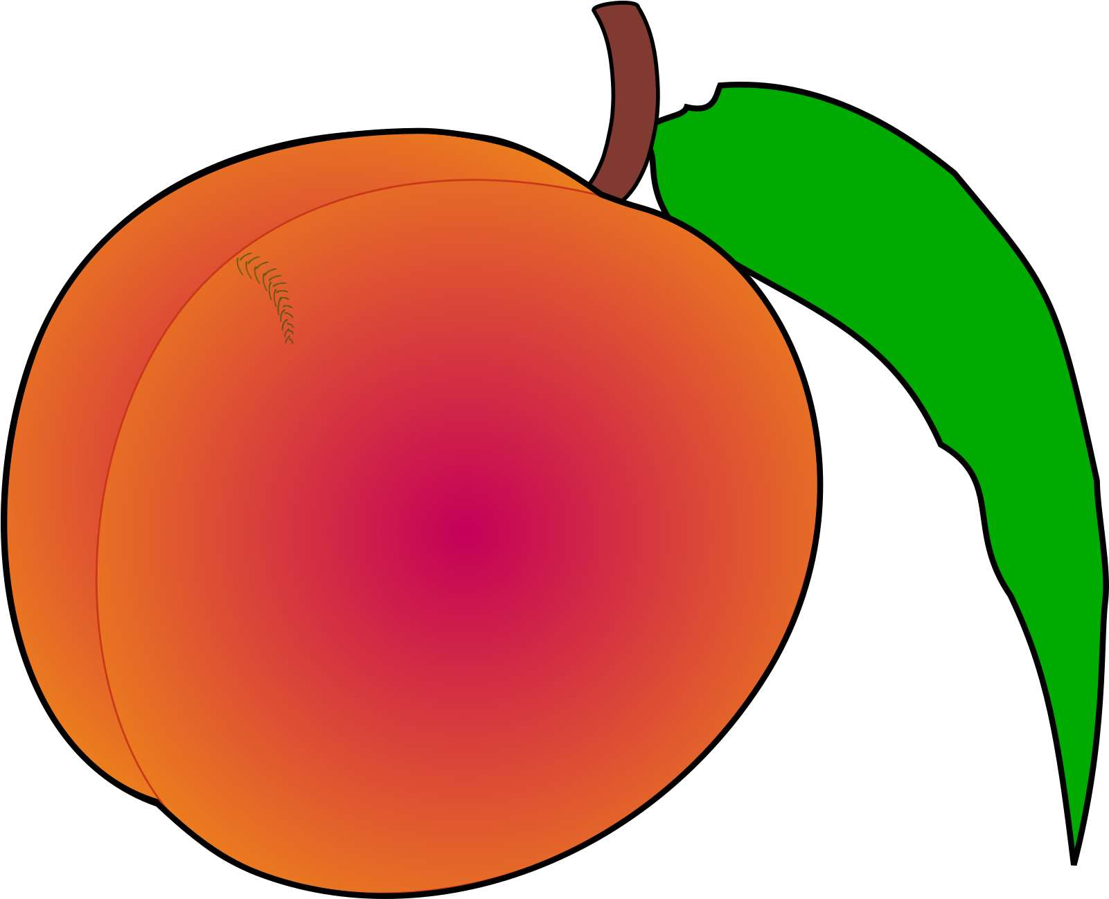 Peach Clipart (1600x1600), Png Download