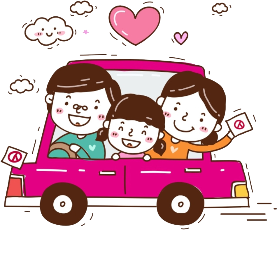 Cartoon Fundal Clip Art - Family Car Png Cartoon Transparent Png (950x875), Png Download