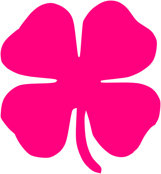 Dot Clipart Four - Pink Four Leaf Clover - Png Download (552x597), Png Download