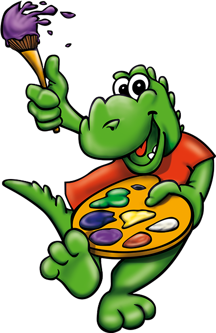 Bodo Malt Mit Pinsel Und Farbe Clipart (500x730), Png Download