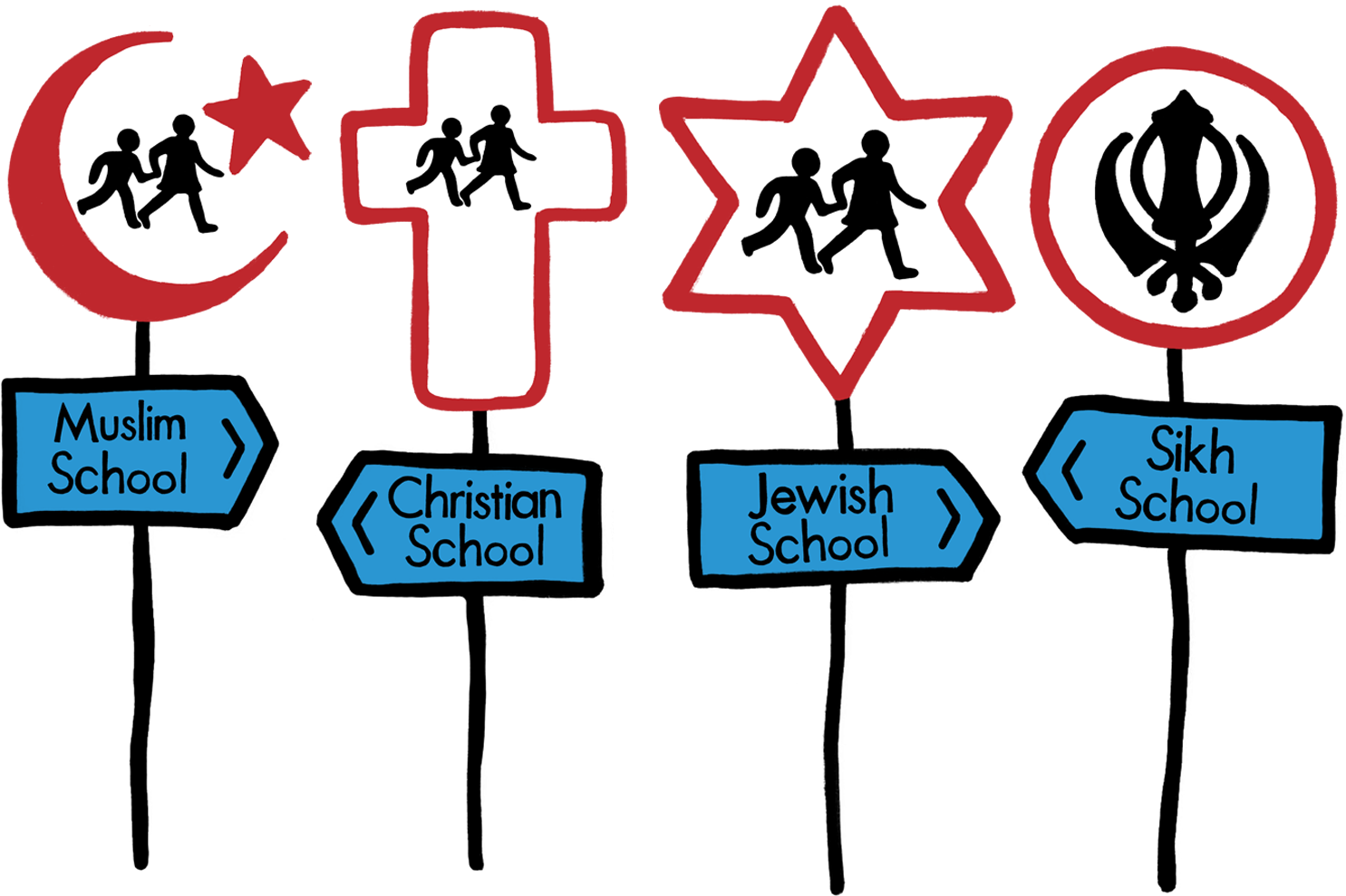 Hand Drawn Faith School Signs - Crossing Sign Clipart (1920x1080), Png Download