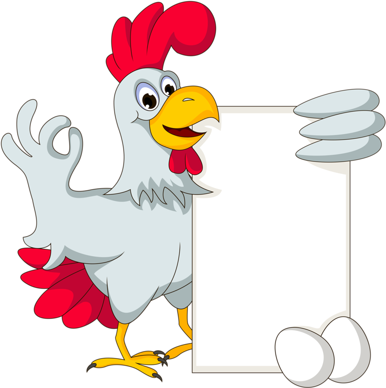 Png Pinterest Clip - Cartoon Chicken Holding A Sign Transparent Png (800x800), Png Download