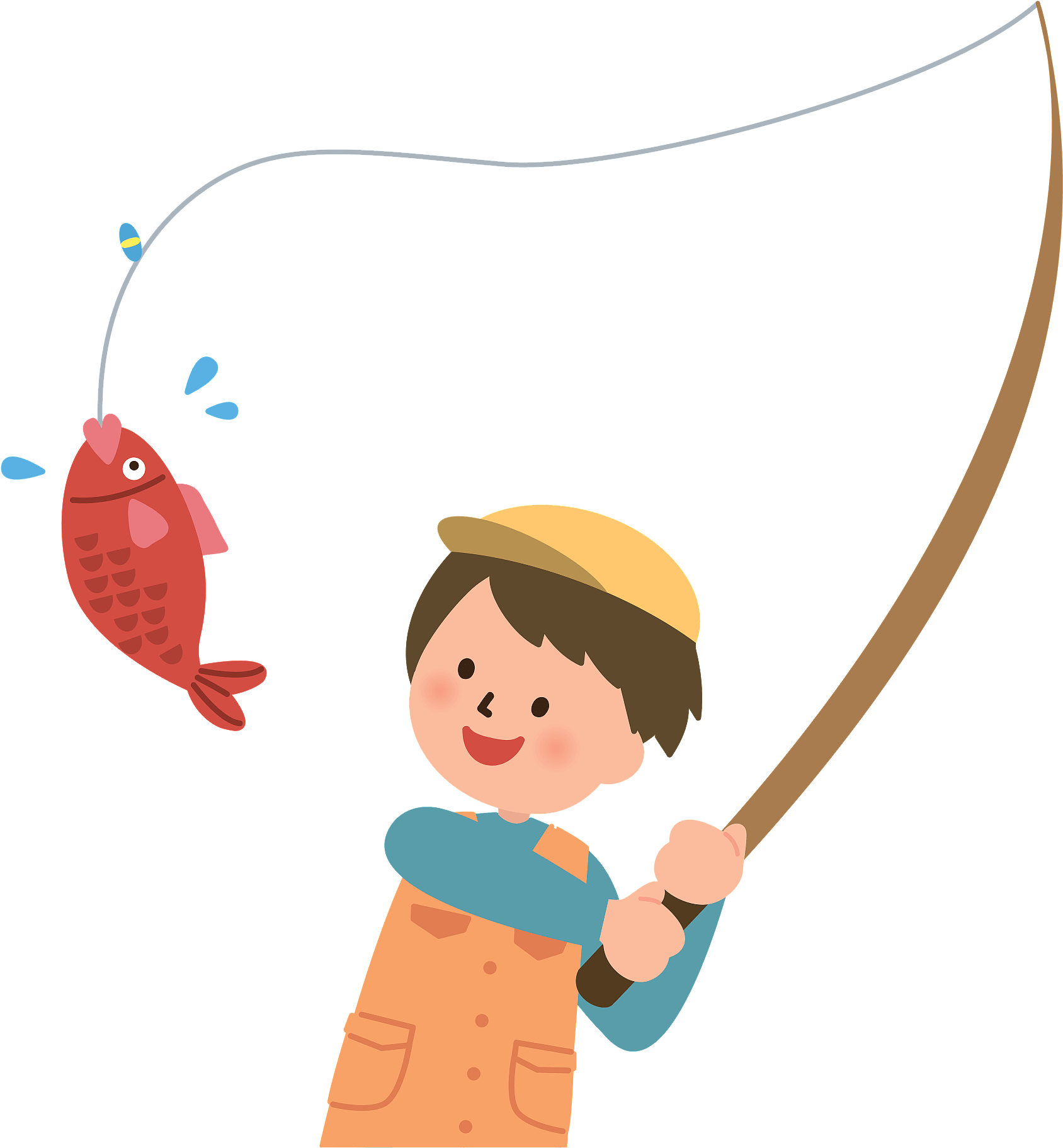 釣魚 卡通 Clipart (1813x1920), Png Download