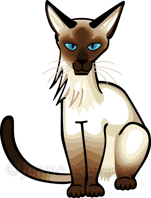 Siamese Cat Clipart (520x682), Png Download