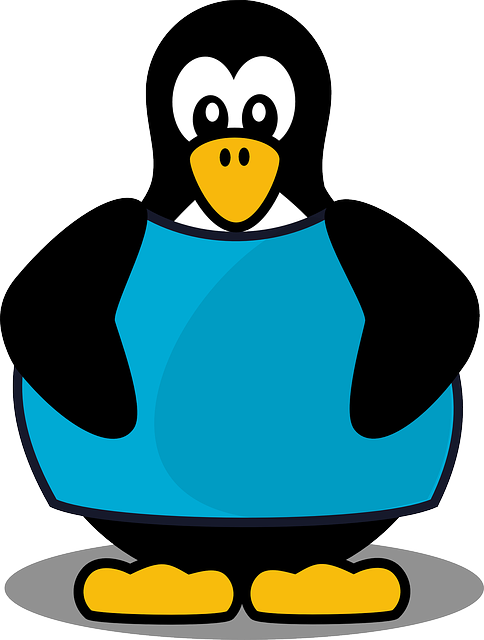 Tux, Penguin, Linux, Blue, Cartoon, Angel, Bird - Penguin Wearing A Shirt Clipart - Png Download (484x640), Png Download