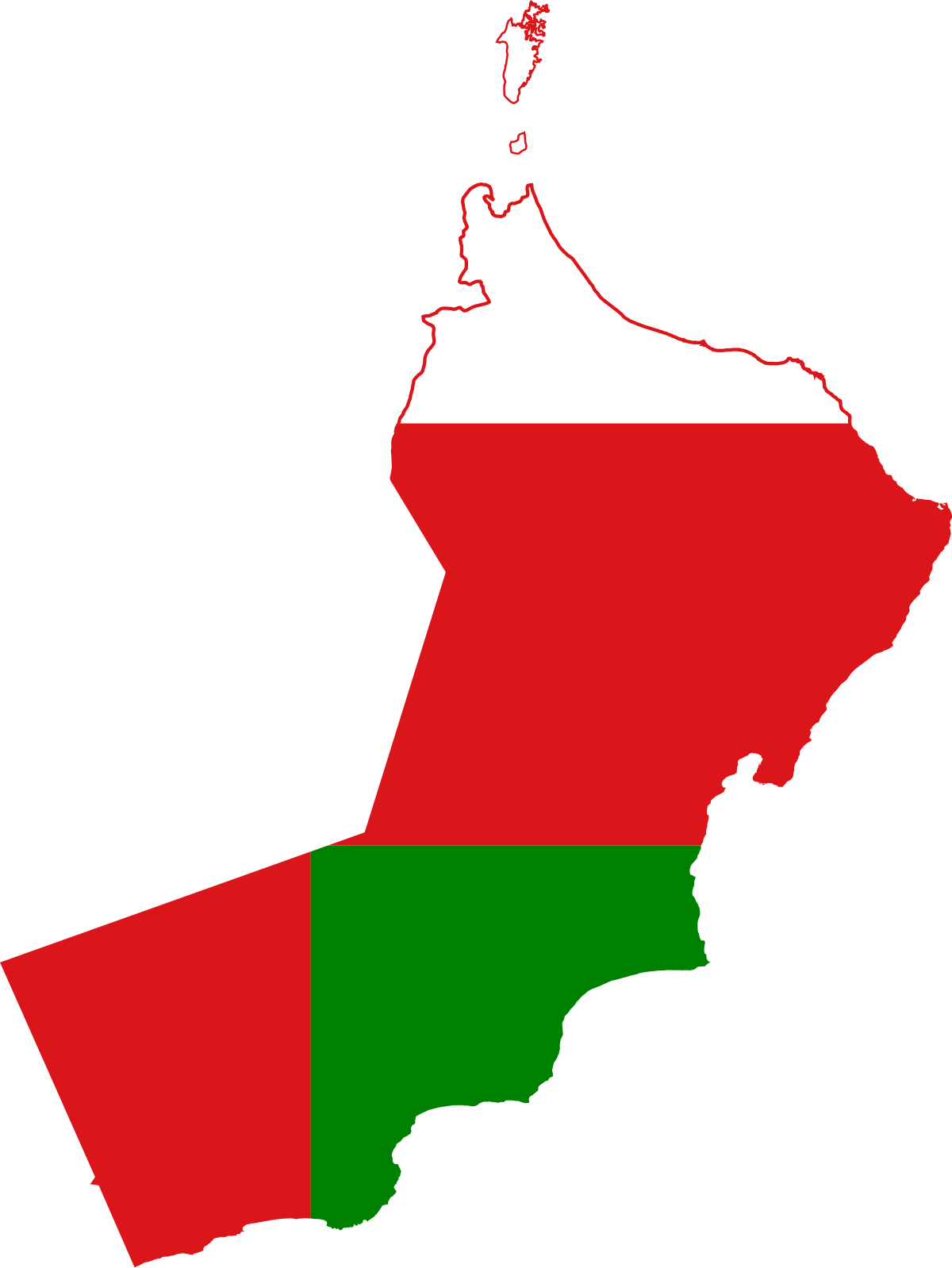 Flag Map Of Oman Clipart (1200x1598), Png Download