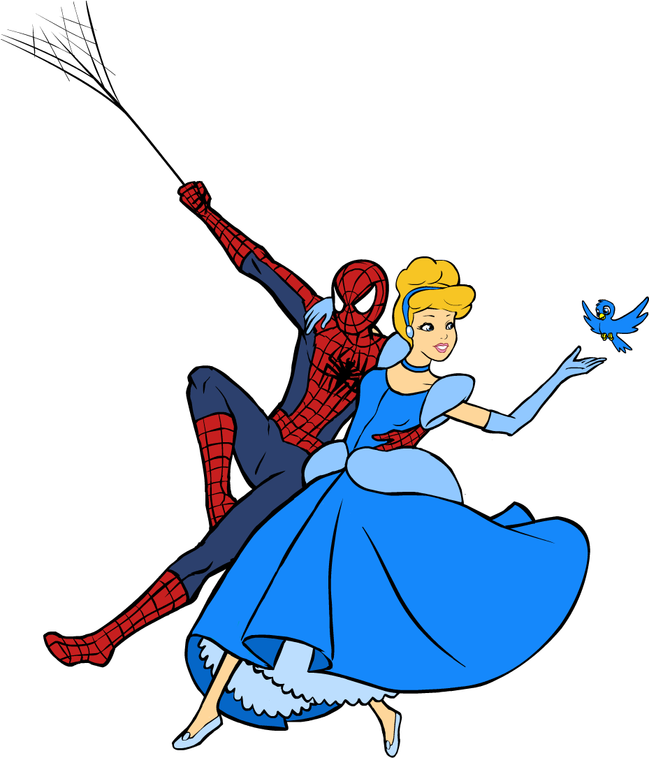 Cinderella Spidey Clipart (1000x1100), Png Download