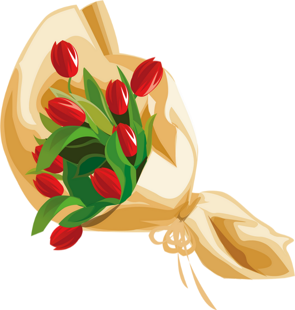 Vector Flower Bouquet Png Clipart (600x630), Png Download