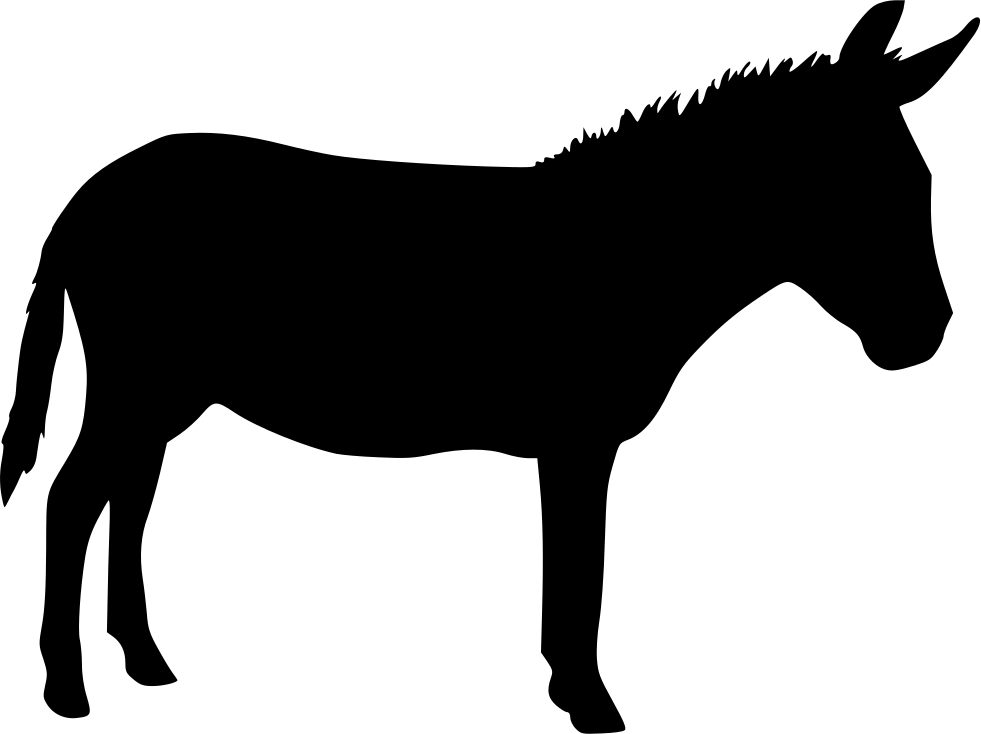Donkey Computer Icons Desktop Wallpaper - Donkey Silhouette Png Clipart (981x734), Png Download
