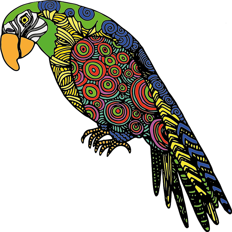 Detailed Parrot Clipart - Parrot Abstract - Png Download (798x800), Png Download