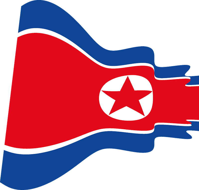 North Korea Wavy Flag Clipart - Flag - Png Download (800x764), Png Download