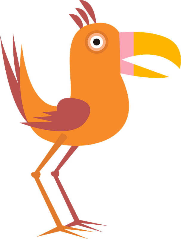 Cartoon Parrot Clipart - Birds - Png Download (607x800), Png Download