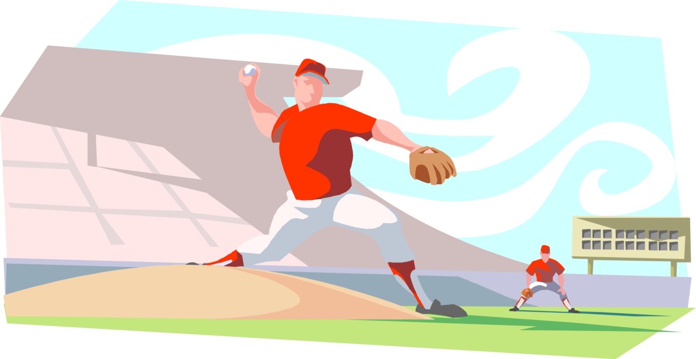 Athlete Vector Baseball - Illustration Clipart (1354x700), Png Download