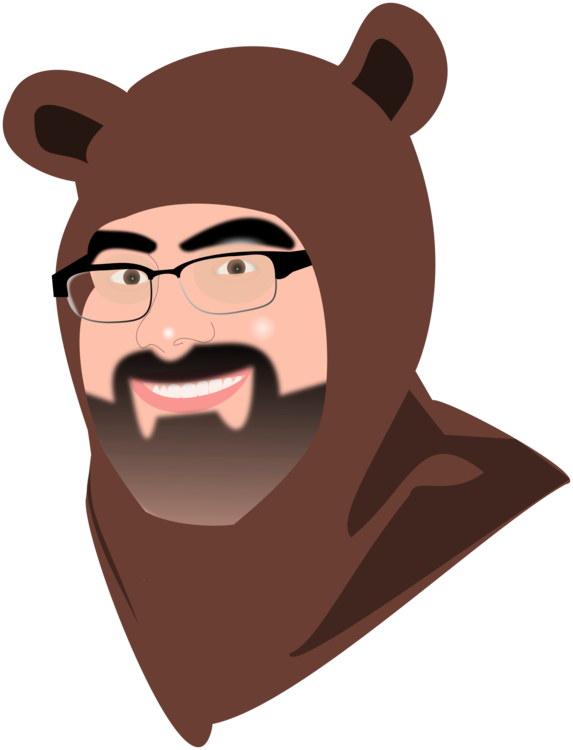 Head,neck,vision Care - Man In A Bear Costume Illustration Clipart (573x750), Png Download