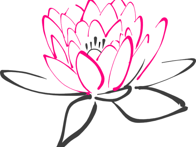 Transparent Abstract Designs Flowers Png - Lotus Black And White Clip Art (640x480), Png Download