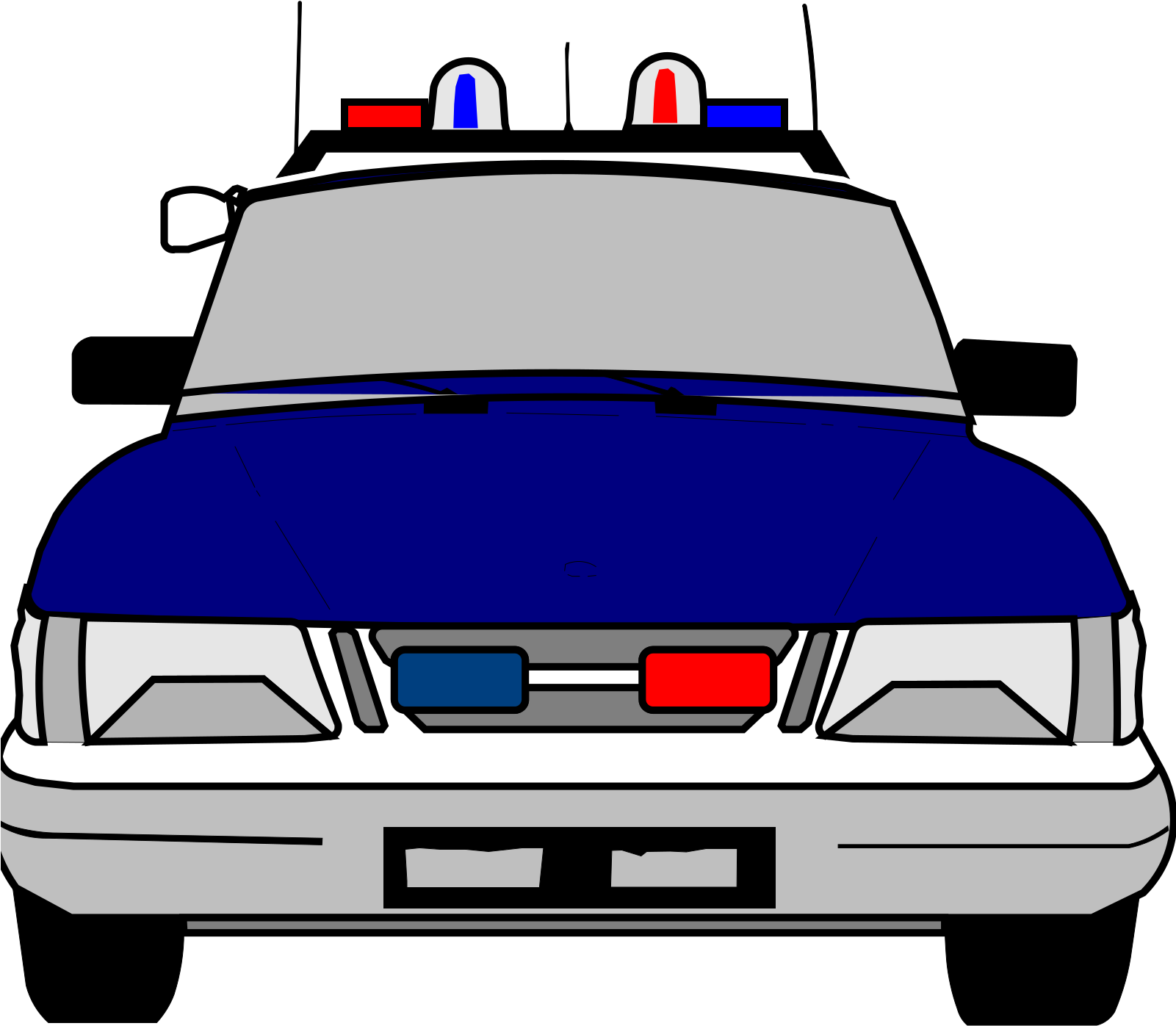 Police Car Clipart Black And White - Png Download (1600x1600), Png Download