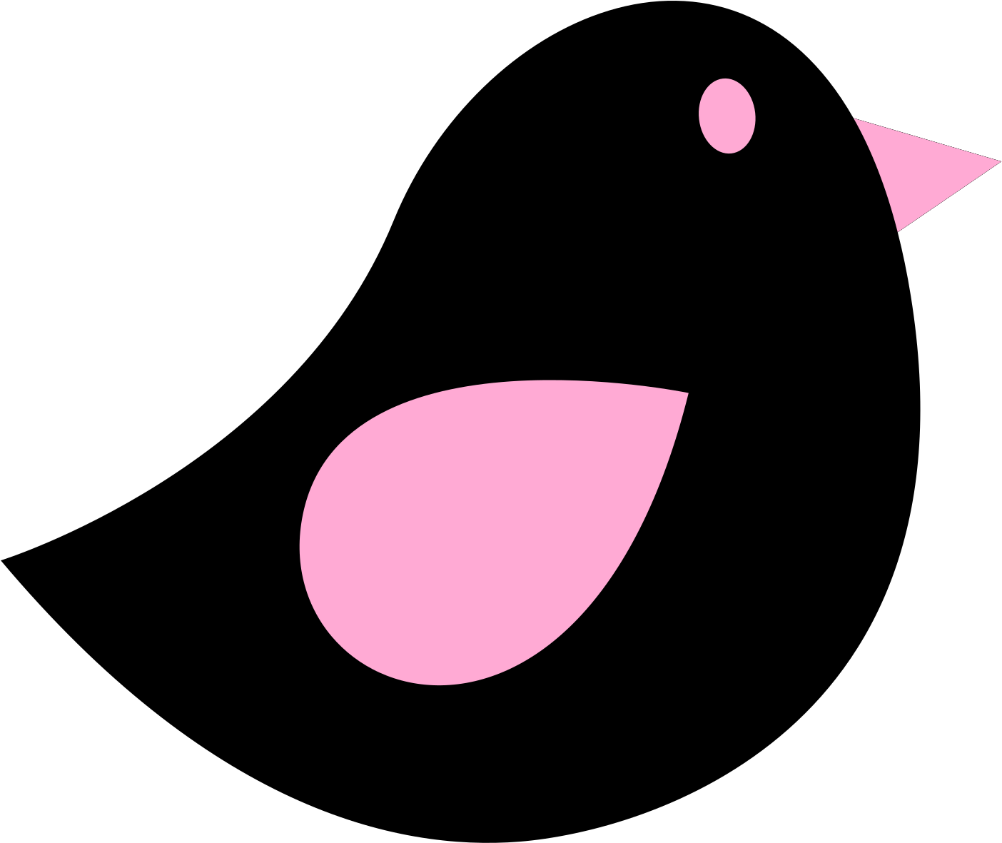 Bird Clipart Black And Pink - Png Download (1600x1600), Png Download