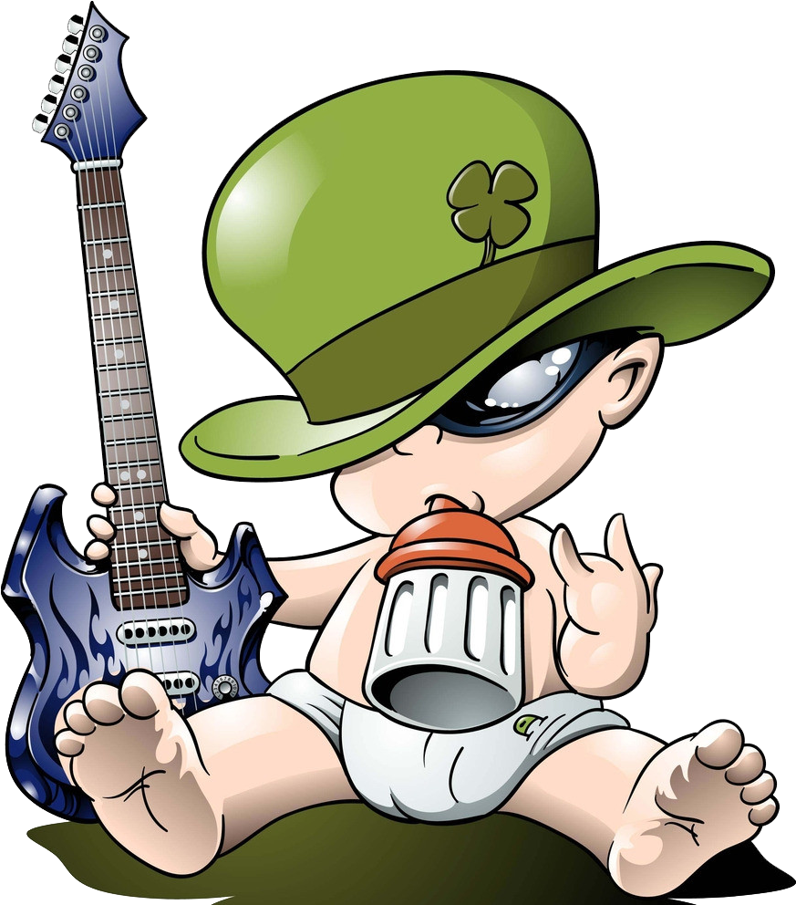Guitar Infant Diaper Bodysuit Free Frame Clipart - Patrick Baby - Png Download (872x1024), Png Download
