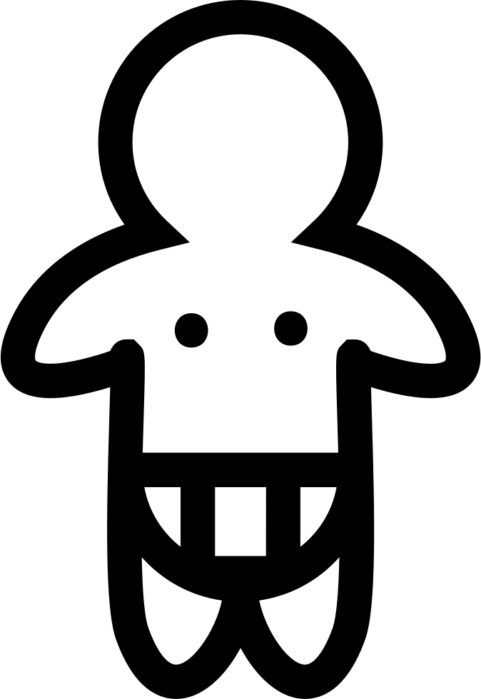 Baby With Diaper Icon Clipart (674x980), Png Download