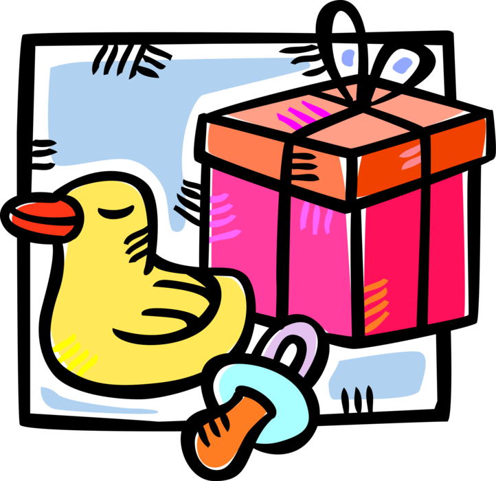 Vector Illustration Of Newborn Infant Baby Shower Gift Baby Geschenk Clipart Png Download