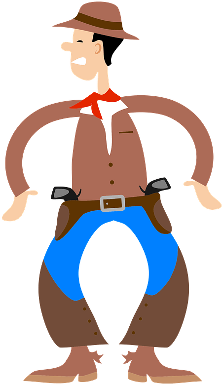 Cowboy Clipart - Vintage Cowboy Bow Legged - Png Download (468x800), Png Download