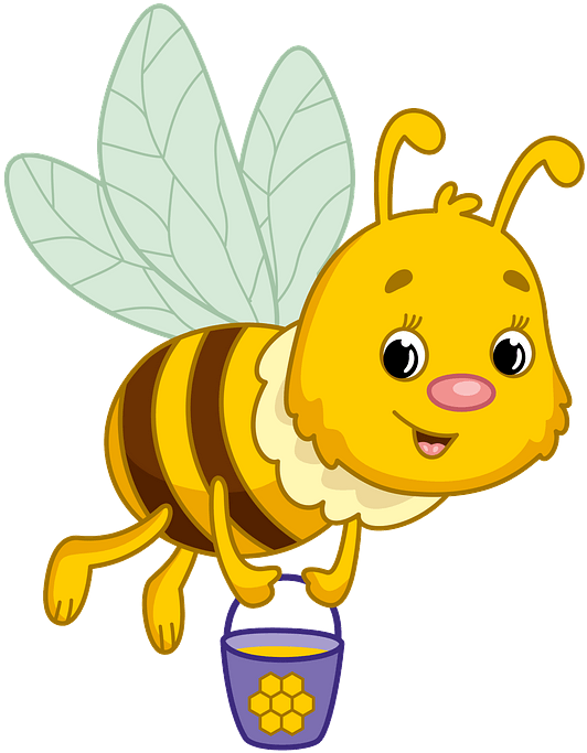 Bee Carrying Honey Clipart - Biene Clipart - Png Download (535x690), Png Download