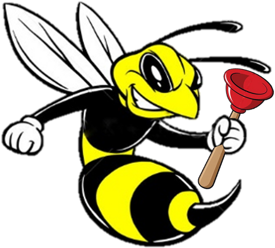 Clipart Bee Hornet - Hornet Cartoon Black And White - Png Download (627x618), Png Download