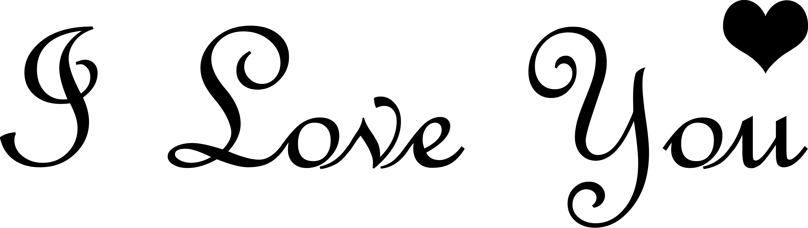 Grab And Download I Love You Png Clipart - Love You Png Black Transparent Png (3312x936), Png Download