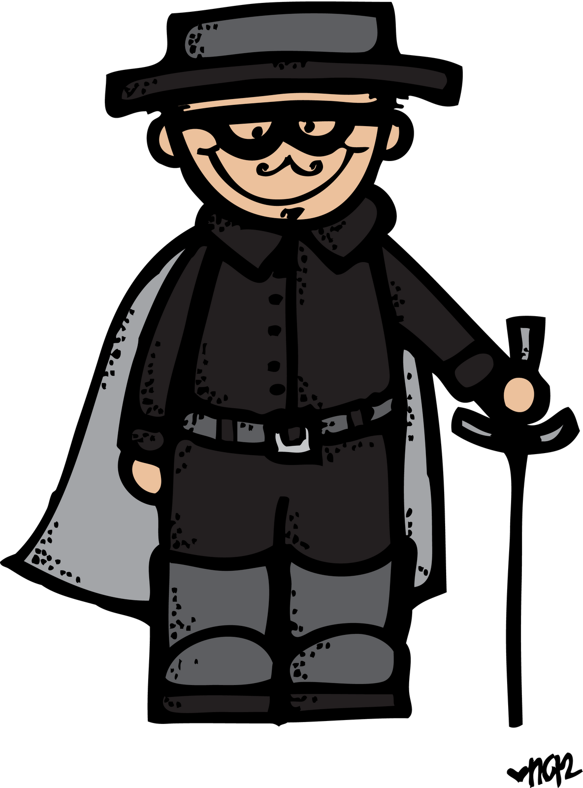 Melonheadz Clipart Movie Star - Zorro Clipart - Png Download (1184x1600), Png Download