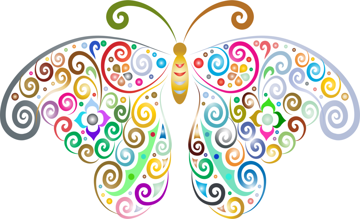 Butterfly,line Art,symmetry - Transparent Transparent Background Butterfly Clipart - Png Download (1233x750), Png Download
