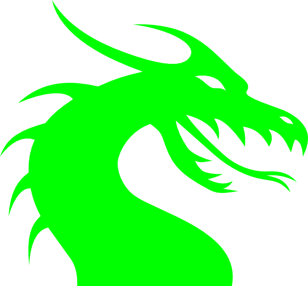 Green Dragon Svg Clip Arts - Dragon Head Silhouette - Png Download (600x556), Png Download
