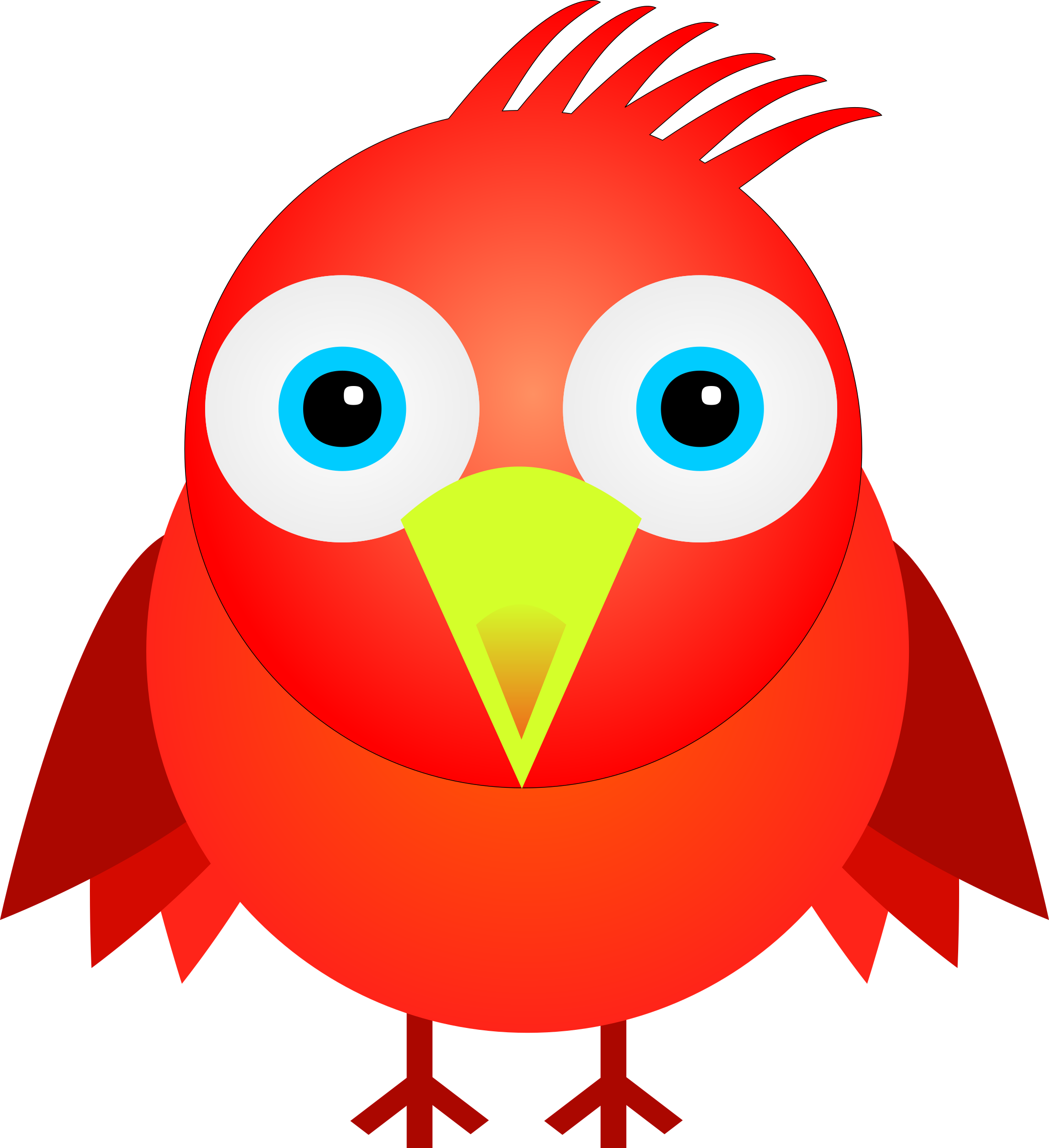 Faces Clipart Bird - Red Birds Clip Art - Png Download (2194x2400), Png Download