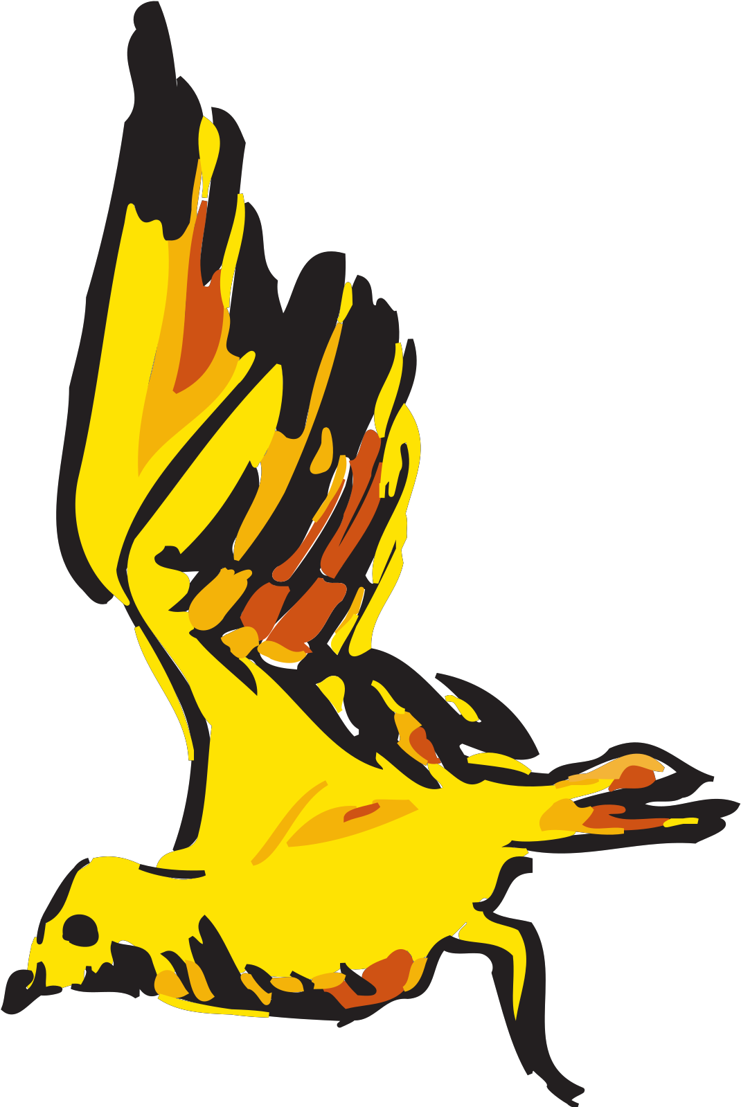 Red And Yellow Bird Flying Clipart (1600x1600), Png Download