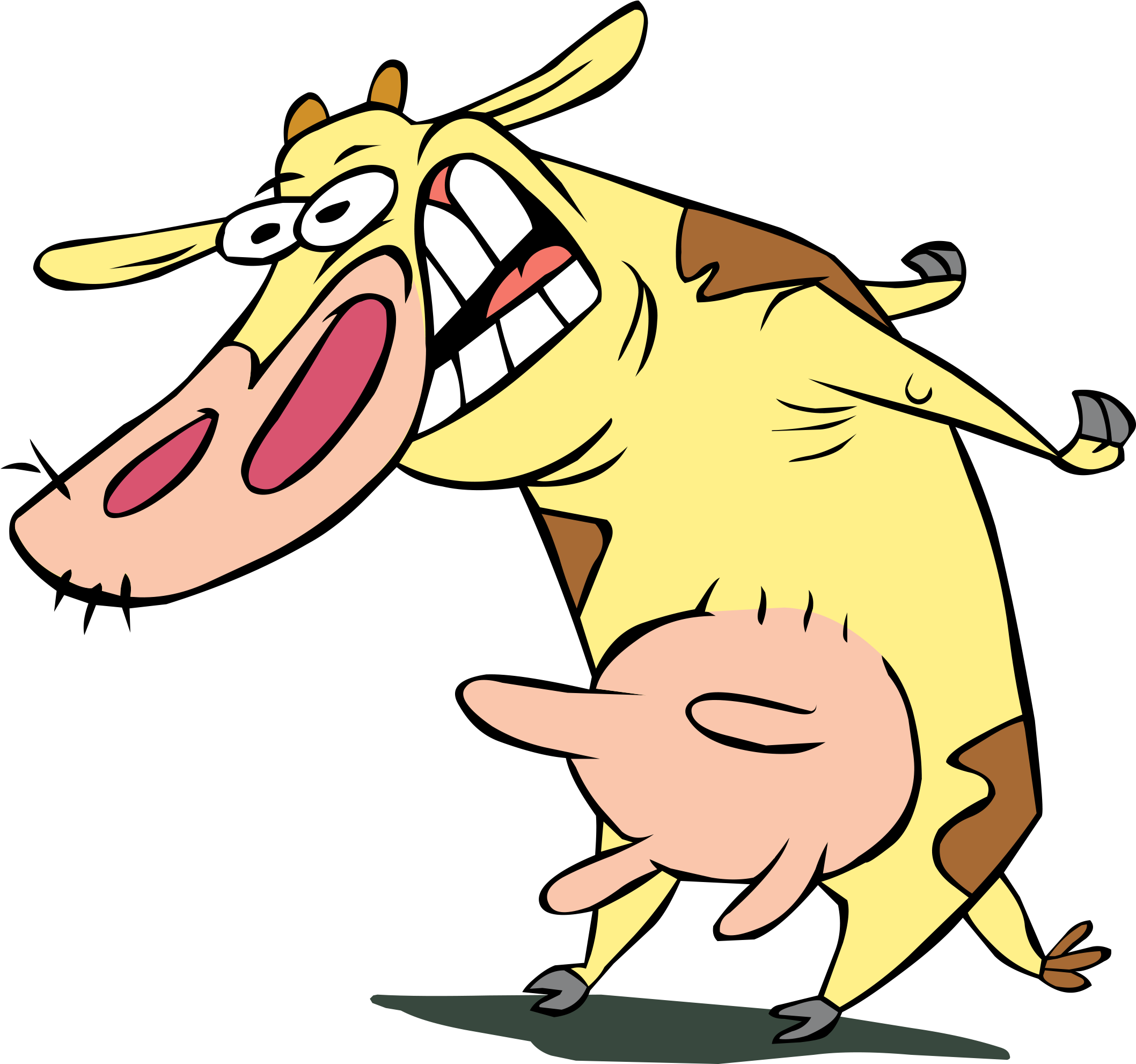 Cattle Chicken Cartoon Clip Art - Cow And Chicken Png Transparent Png (2117x1982), Png Download