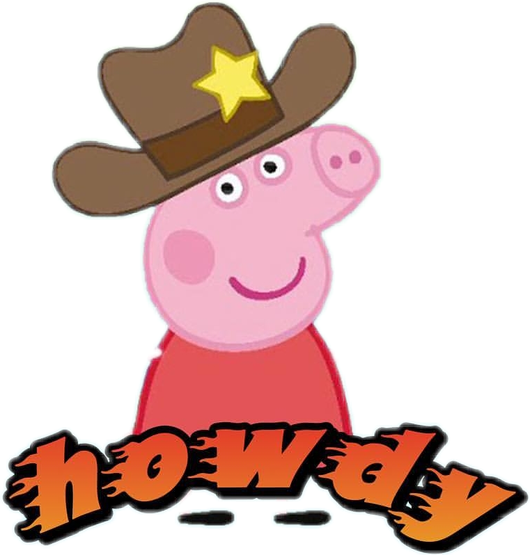 If You"re Reading This Follow @doniyyya On Instagram - Peppa Pig Cowboy Hat Clipart (761x798), Png Download