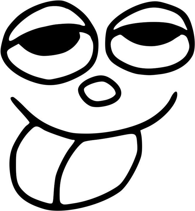 Monochrome - Silly Face Png Clipart (697x750), Png Download