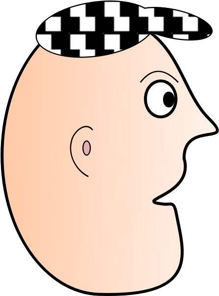 Checkered Hat Face - Cara Em Caricatura Clipart (600x600), Png Download