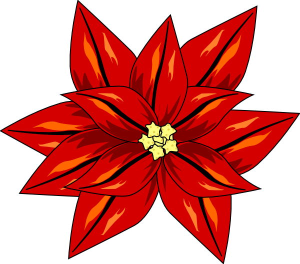Poinsettia Clip Art Free - Png Download (600x528), Png Download