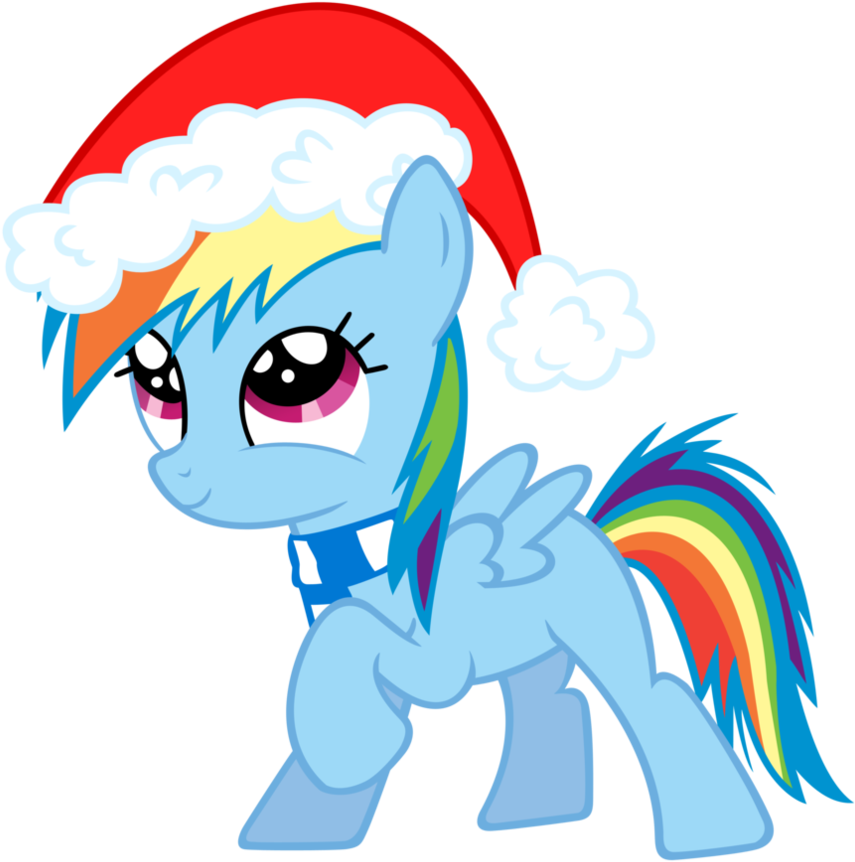 Clipart Rainbow Christmas - Rainbow Dash My Little Pony Christmas - Png Download (894x894), Png Download