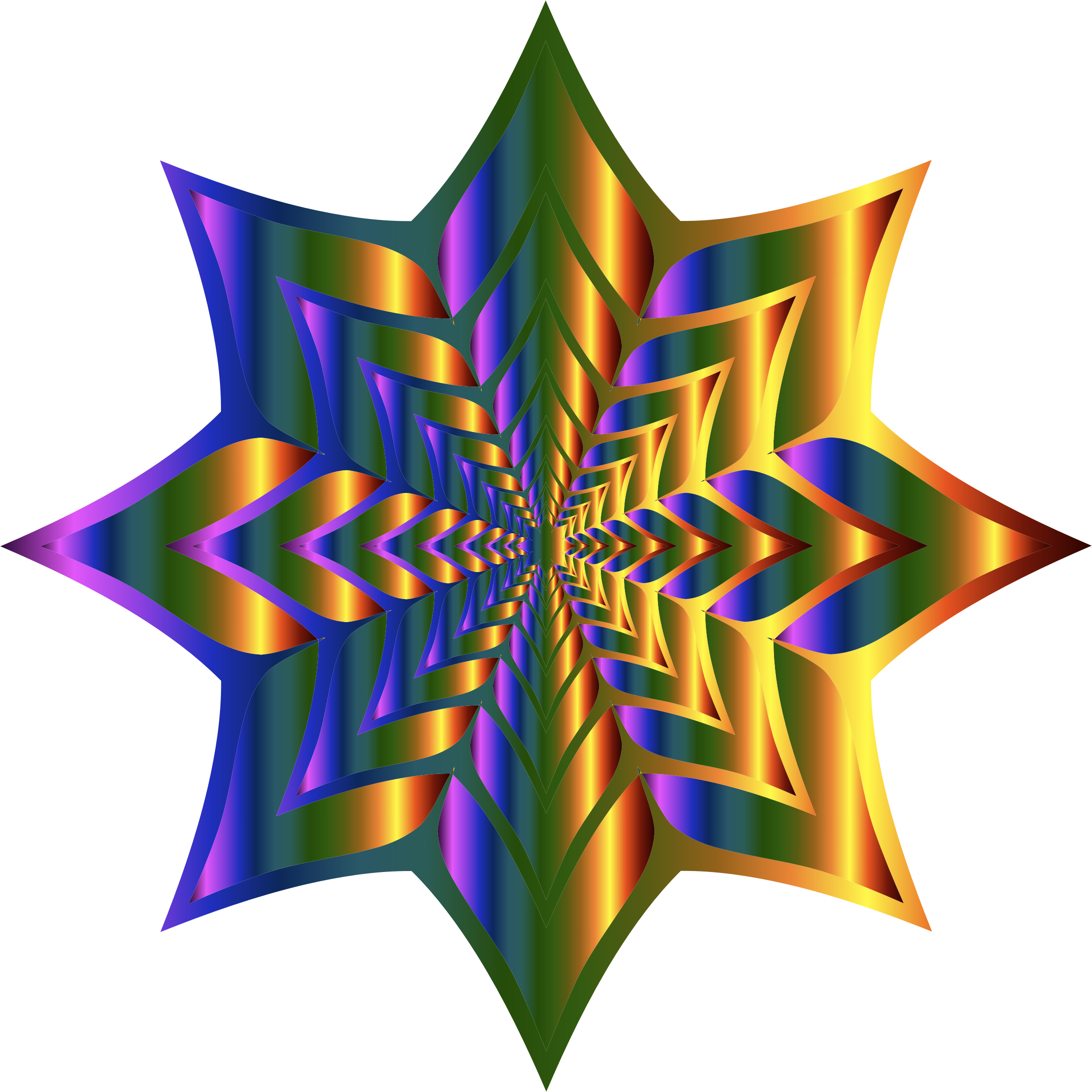 Colorful Flower Silhouette 5 Clip Arts - Silhouette - Png Download (2308x2308), Png Download