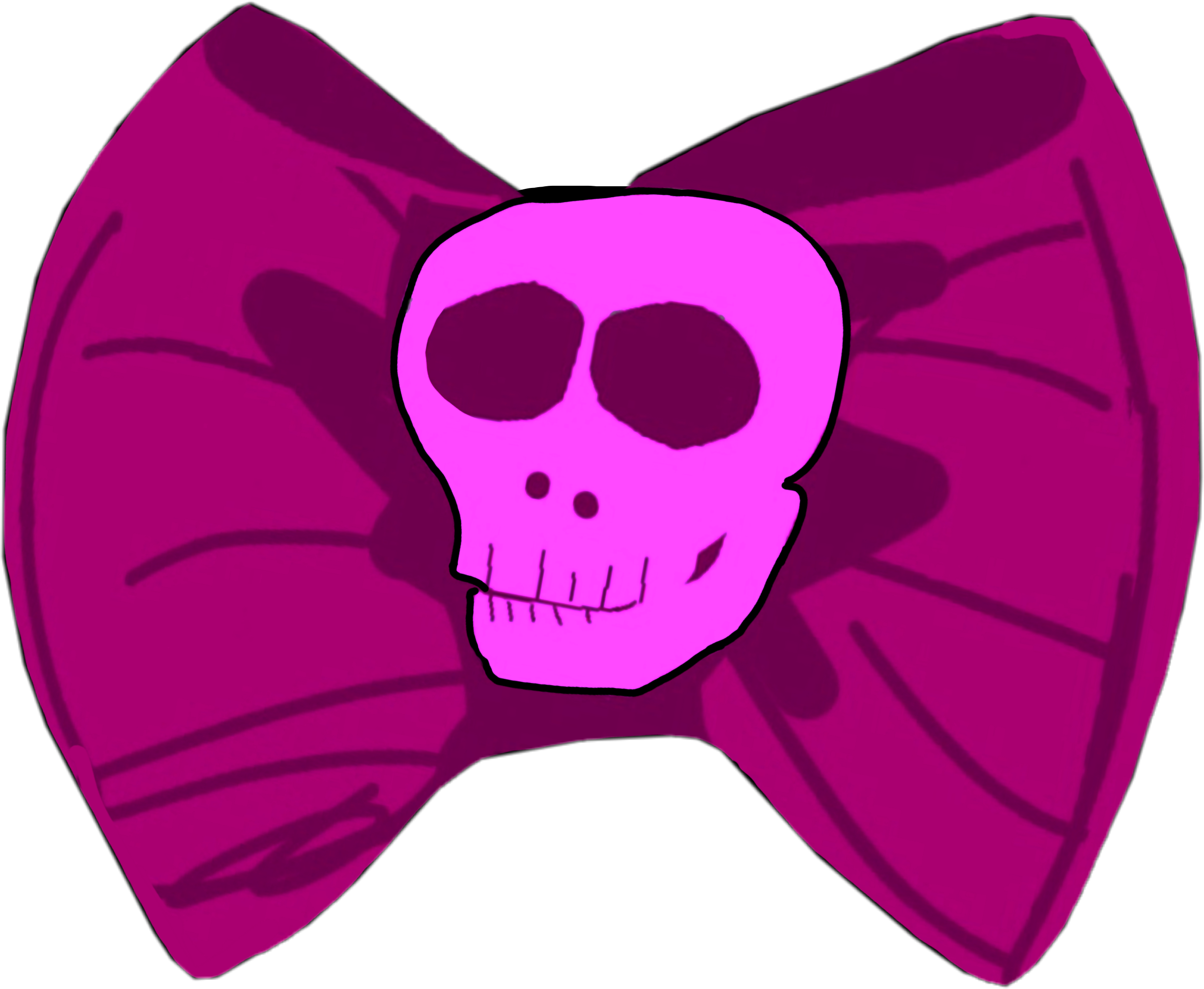 #freetoedit #bow #pink #skull #bone #bones #skeleton Clipart (2767x2273), Png Download