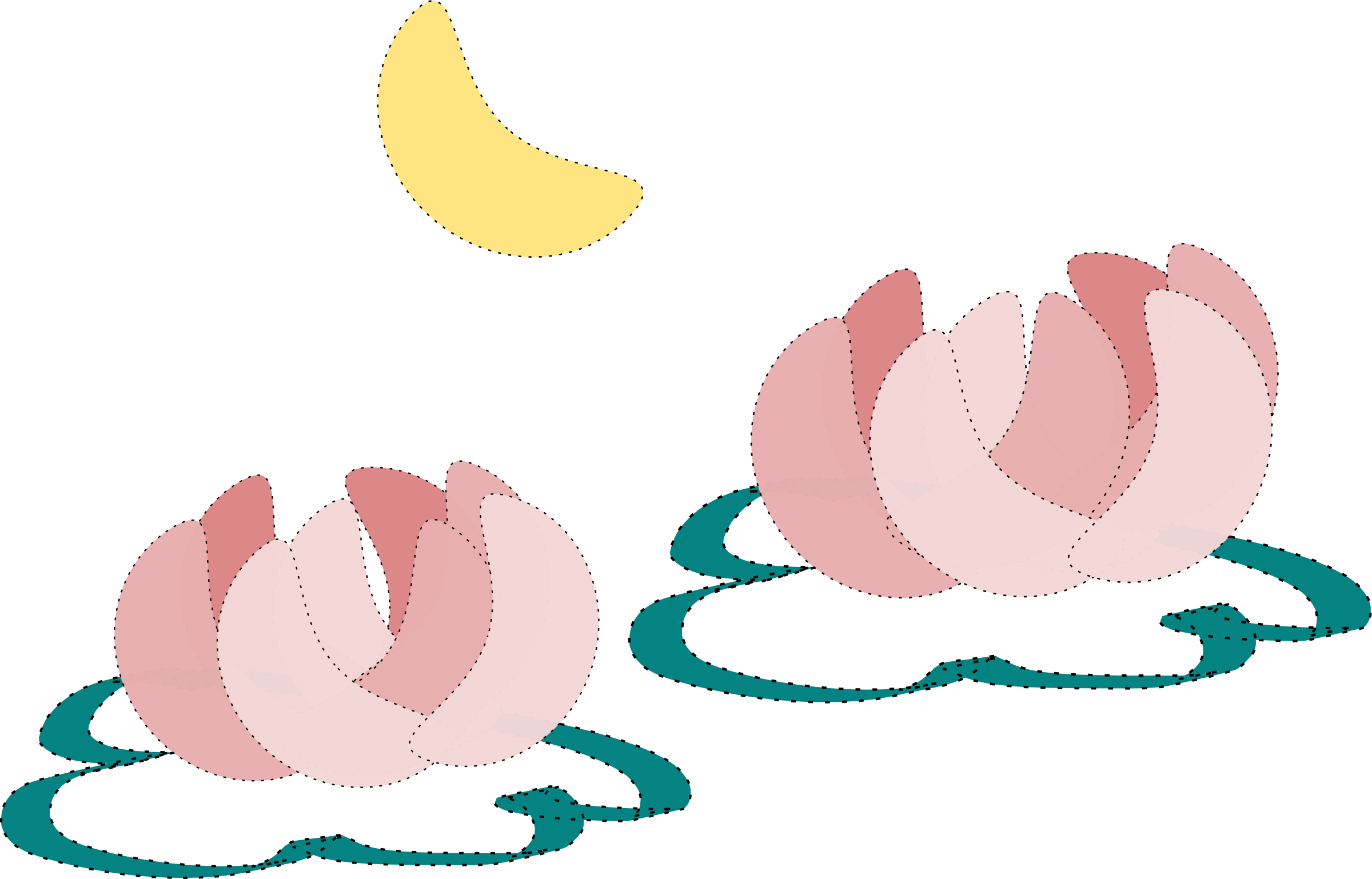 Water Lily And Moon Clip Arts - Clip Art - Png Download (2400x1538), Png Download