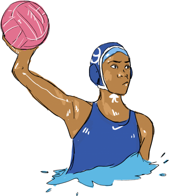 Polo Drawing Player - Water Polo Girl Clipart - Png Download (791x900), Png Download